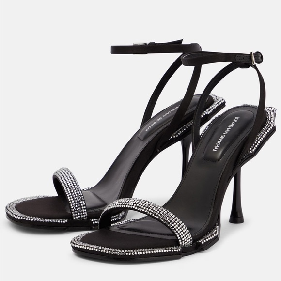 Jonathan Simkhai Crystal Satin Heels - Picture 5 of 9